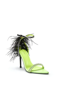 Ella- Feather Pointed Toe Heeled Sandal