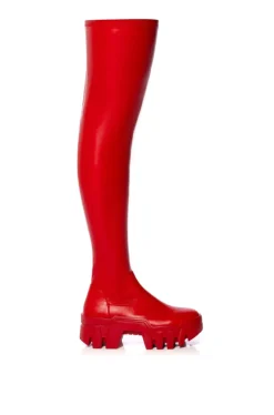 Favo - 4 Way Stretch Chunky Thigh High Boot