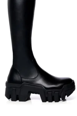 Favored- 4 Way Stretch Chunky Thigh High Boot