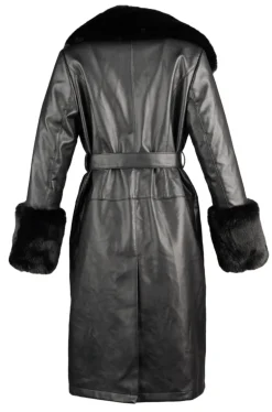 Marbolo Faux Fur Trim Coat