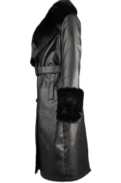 Marbolo Faux Fur Trim Coat