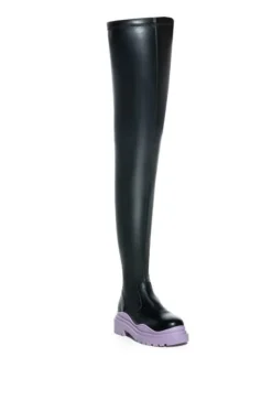 Naomi- Lug Thigh High Boot