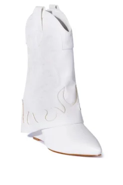 Sea- Fold-Over Wedge Western Bootie