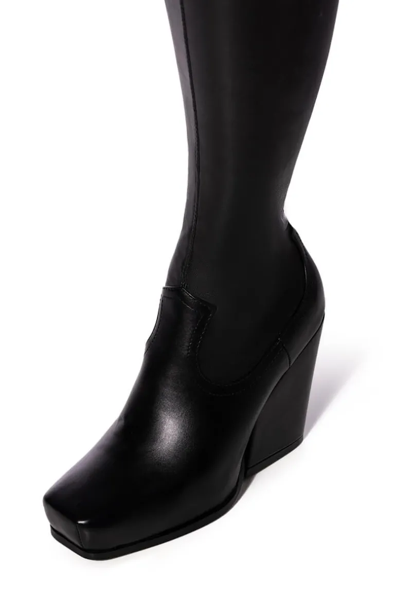 Zahrah- Western Thigh High Stretch Boot